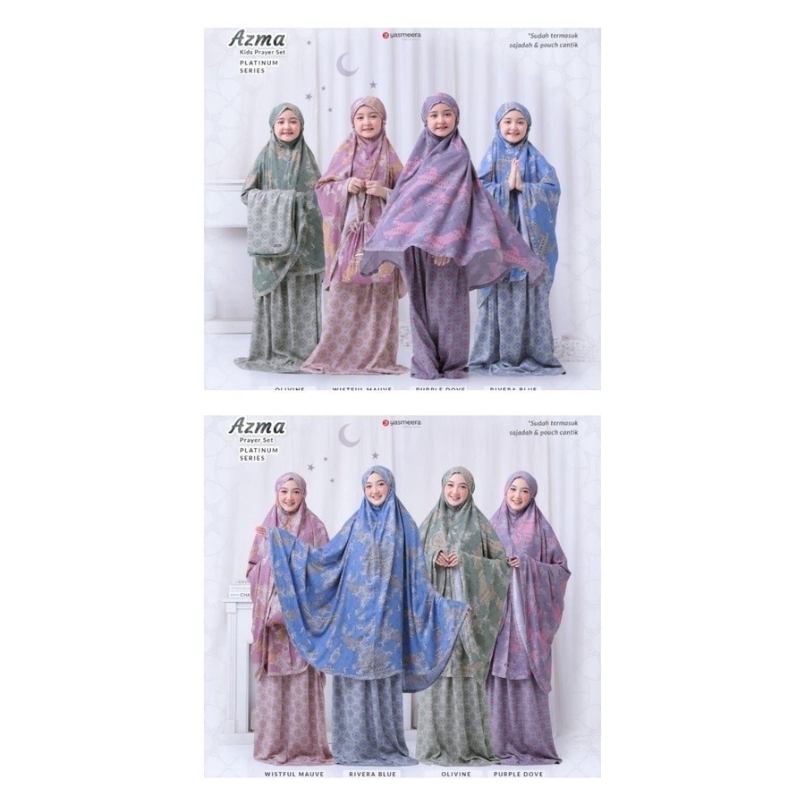 [BISA COD] AZMA PRAYER SET PLATINUM SERIES 2.0 MUKENA DEWASA REMAJA ANAK MUKENA YASMEERA ELEGAN
