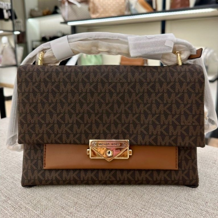 *Ready Mk Cece medium flap shoulder bag, brown 24x15cm bisa Gojek