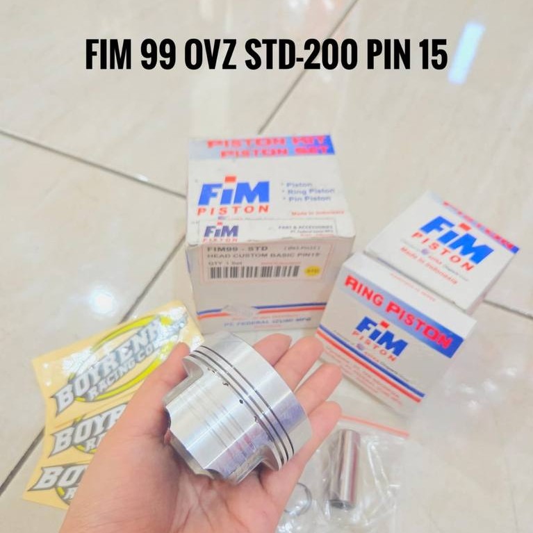 PISTON KIT SEHER SEKER FIM 99 CUSTOM MENTAH PIN 15 61 61,5 62 62,5 63 mm  PIN 15-FIM99-BOYRENK RACIN