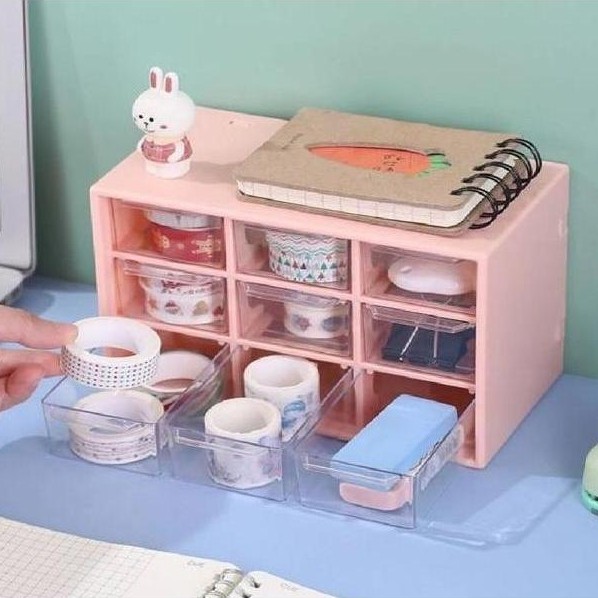 Tempat perhiasan / KOTAK LACI MINI SERBAGUNA | Rak kosmetik / tempat perhiasan 9 laci / tempat perhi