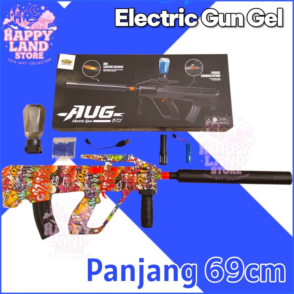 KOLEKSI Mainan Anak Tembak Otomatis AUG Elektrik - Water Gel Blaster M1 Baterai 3.7V