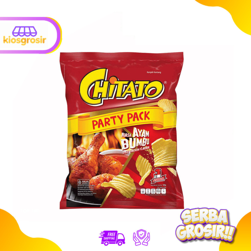 KIOSGROSIR Chitato PARTY PACK Ayam Bumbu Spicy 168 gr Chicken Spicy