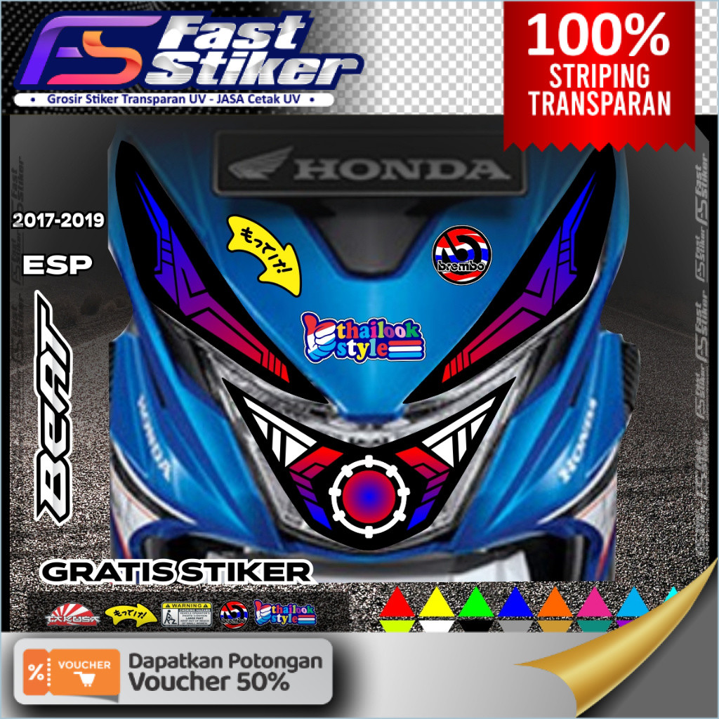 STIKER VARIASI LAMPU ALIS MOTOR BEAT ESP 2017-2019 KEREN TERBARU