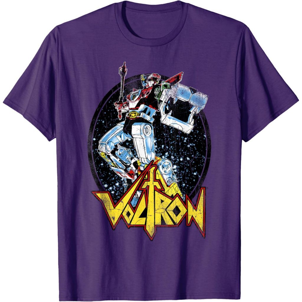 Kaos Voltron Retro Defender Colorful Fight Sword T-Shirt – Baju Vintage 90s Retro Pria Wanita Unisex