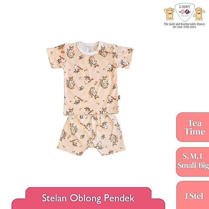LIBBY Stelan Oblong Pendek Motif Tea Time (1 stel)