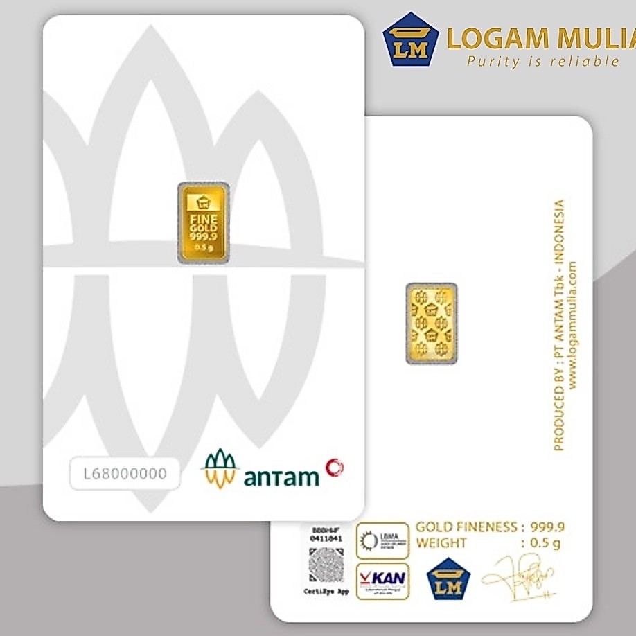 Emas Logam Mulia ANTAM -  LM 0.5gr - LM 1gr - Sertifikat Asli, Investasi Jangka Panjang, Kadar 99.99