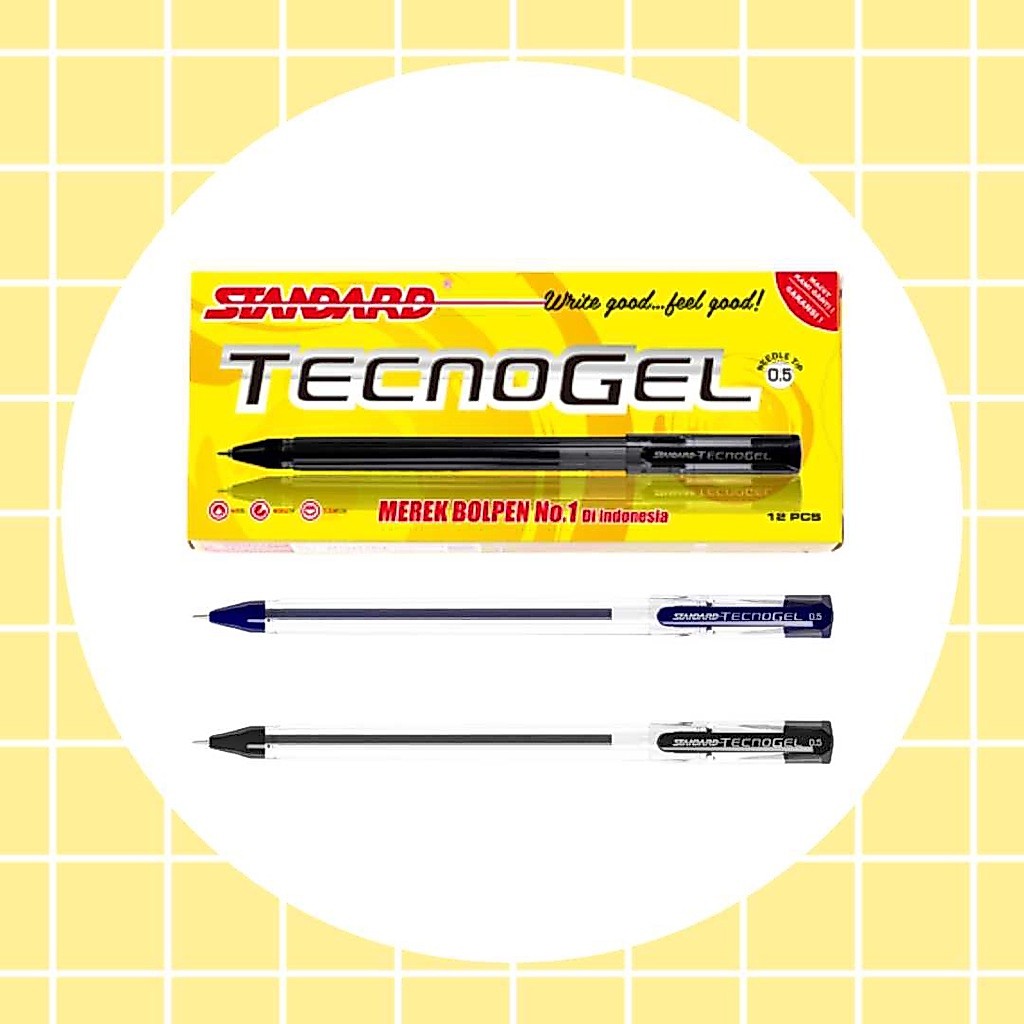 Standard Pen - Tecnogel 0.5 Isi 12 pcs ( Pulpen, Pena, Ballpoint )
