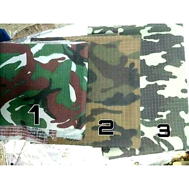 BAHAN KAIN RIPSTOCK MOTIF LORENG / KAIN LORENG ABRI / LORENG TNI / KAIN METERAN (yard)/KAIN ARMY/TNI