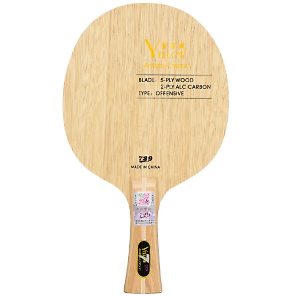729 Yellow ALC Carbon Table Tennis Blade Offensive 5+2 Ping Pong Blade for Quick Attack with Loop Dr