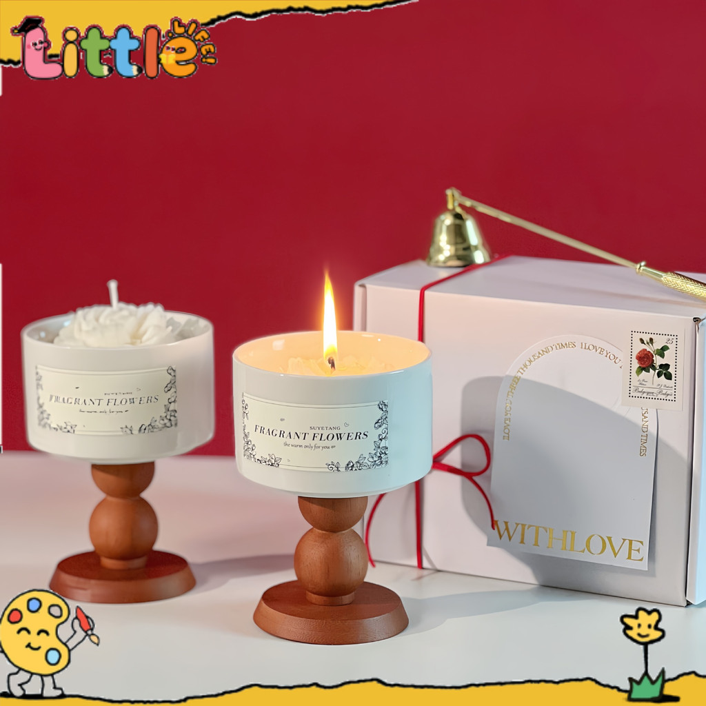 Gelas Lilin Aromaterapi Bunga Camellia, Tempat Lilin, Hadiah Souvenir, Kotak Hadiah Aromaterapi