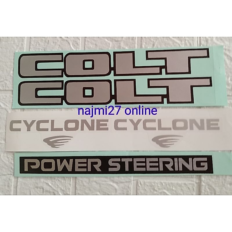 stiker mobil COLT CYCLONE POWER STEERING