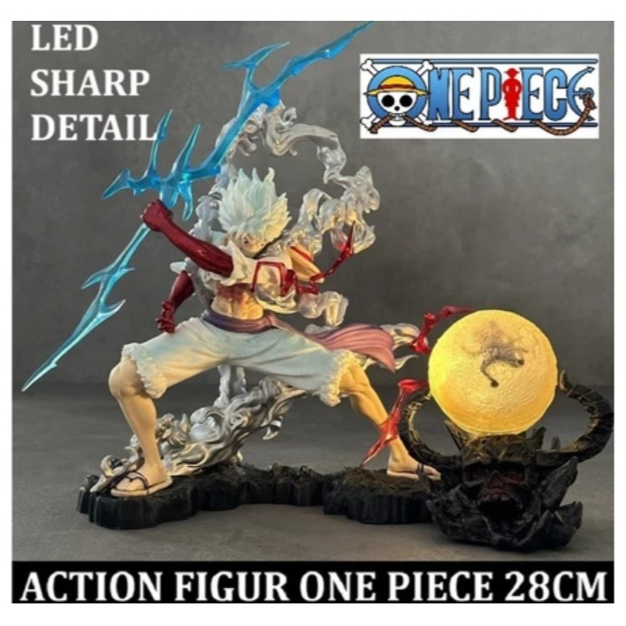 AF001 Action Figure Luffy One Piece Statue Sun Nika Lutfy Gear 5 Wink Studio design LED