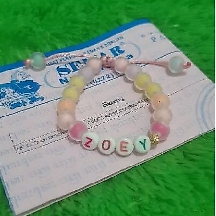 Gelang Tali Anak Rainbow Emas dior satin 0,1gram Semar nusantara