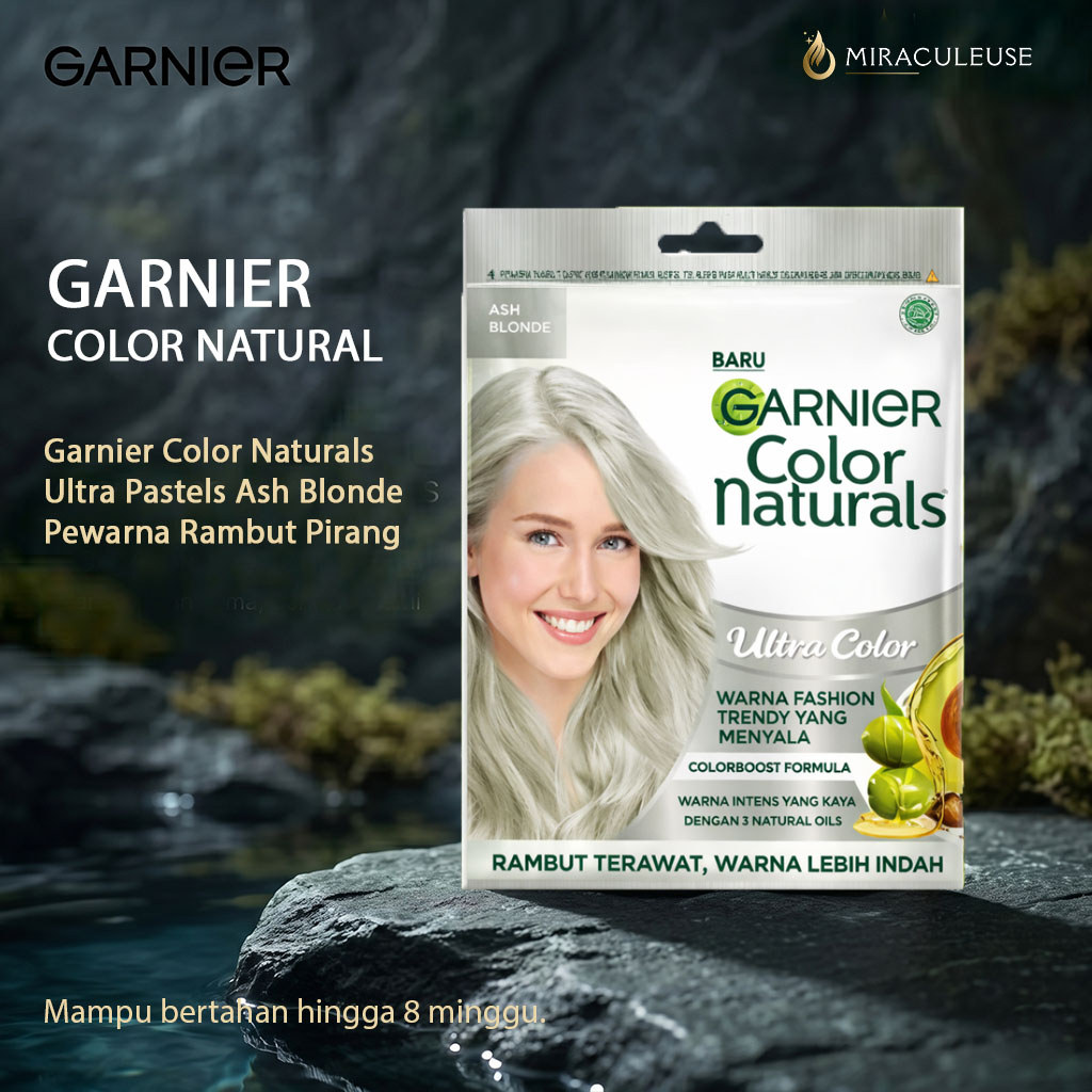 Garnier Color Naturals Ultra Pastels Ash Blonde Pewarna Rambut Pirang Abu Lembut & Tahan Lama