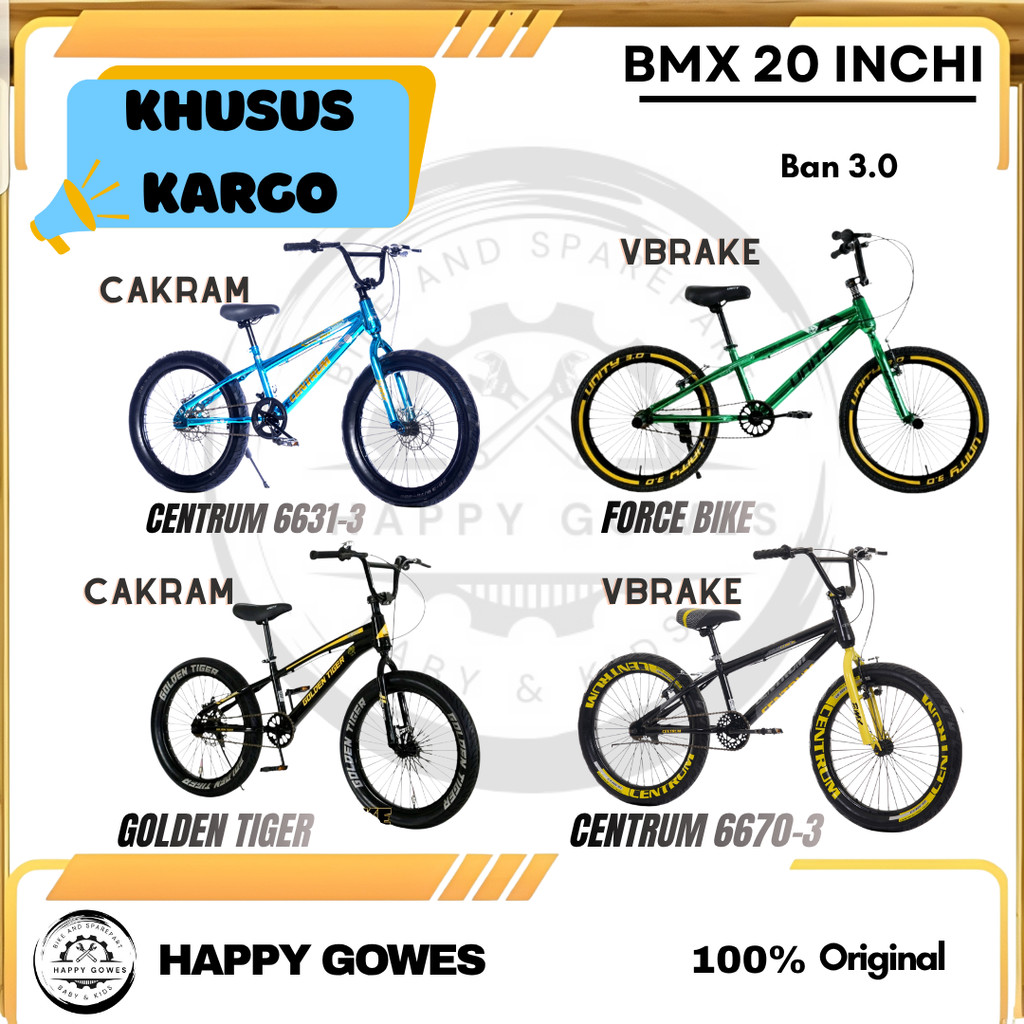 HG SEPEDA ANAK COWOK BMX 20 BAN 2.5 BAN 3.0 CENTRUM GOLDEN TIGER FORCE BIKE ULTRAMAN MORTEIN CAKRAM 