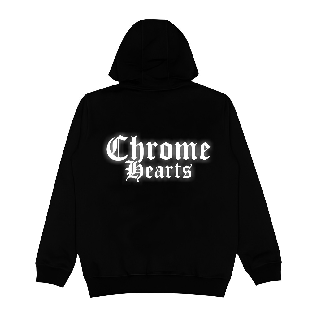 [COD] HZDZ Original Hoodie Reflective Sliver Chrome Hearts Hitam 280gsm Moto style Pria Hoodie