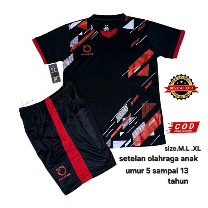Baju Olahraga anak-anak Baju Badminton anak jersey voli anak Sd Outdoor Celana Sport - Lis Merah, M
