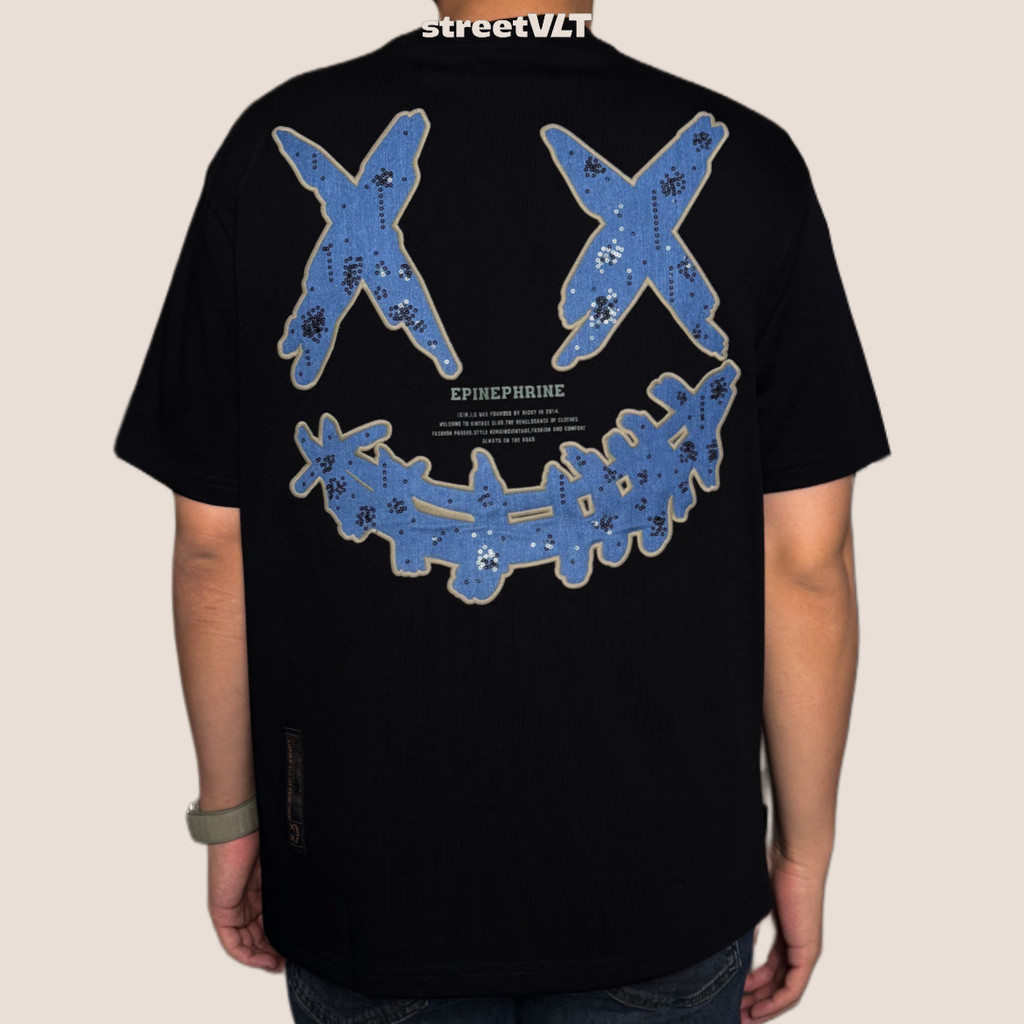 HOT RIC Ricky is Clown Denim Epinephrine Embroidery Tee Original
