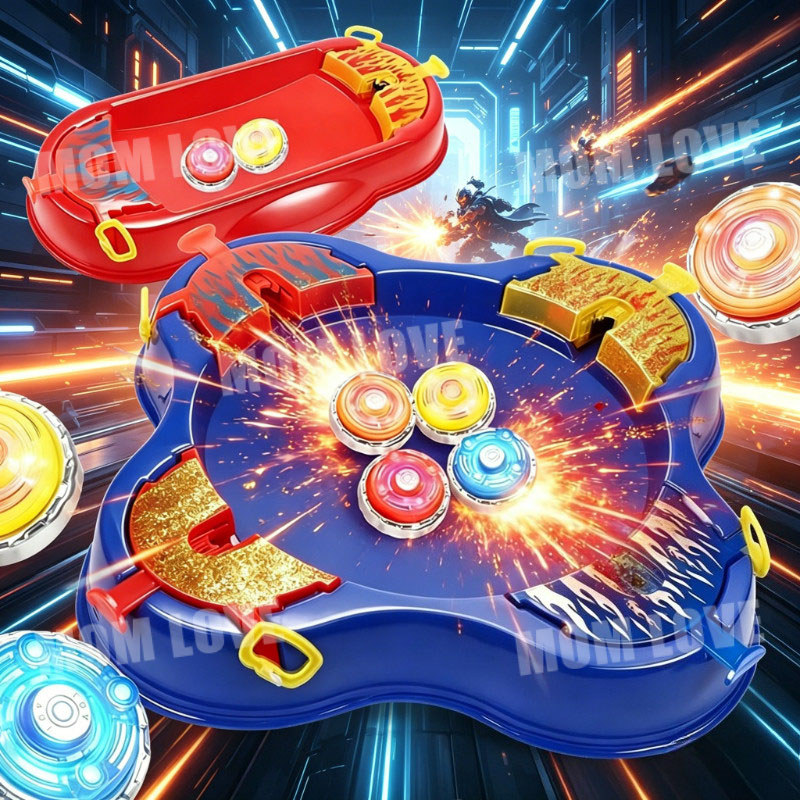 Mainan Gasing /Set Mainan Gasing Arena Set Gasing 4 Pemain Mainan Hadiah Ulang Tahun Anak Untuk Anak