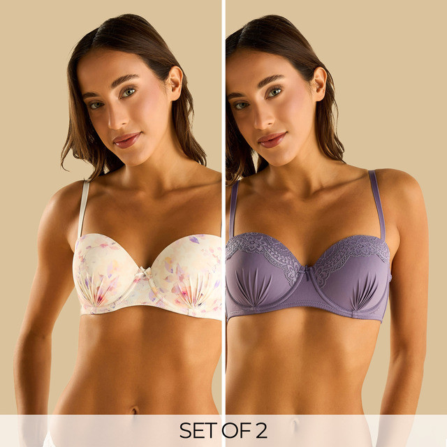 Max Fashion Pack Of 2 - Assorted Padded Wired Balconette Bra