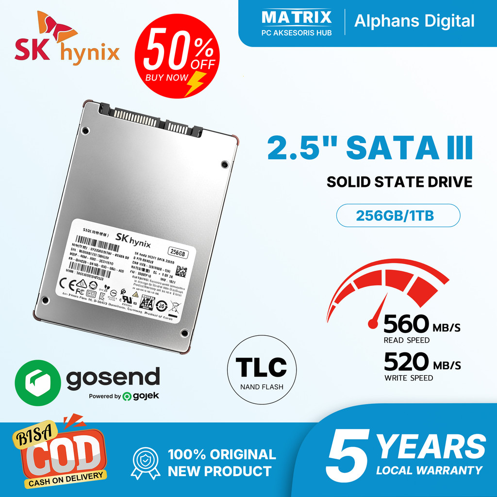 SK hynix SC401 256GB/1TB SATA III 2.5 Inch 560MB/s Tahan Lama Garansi 3D TLC NAND untuk Laptop PC