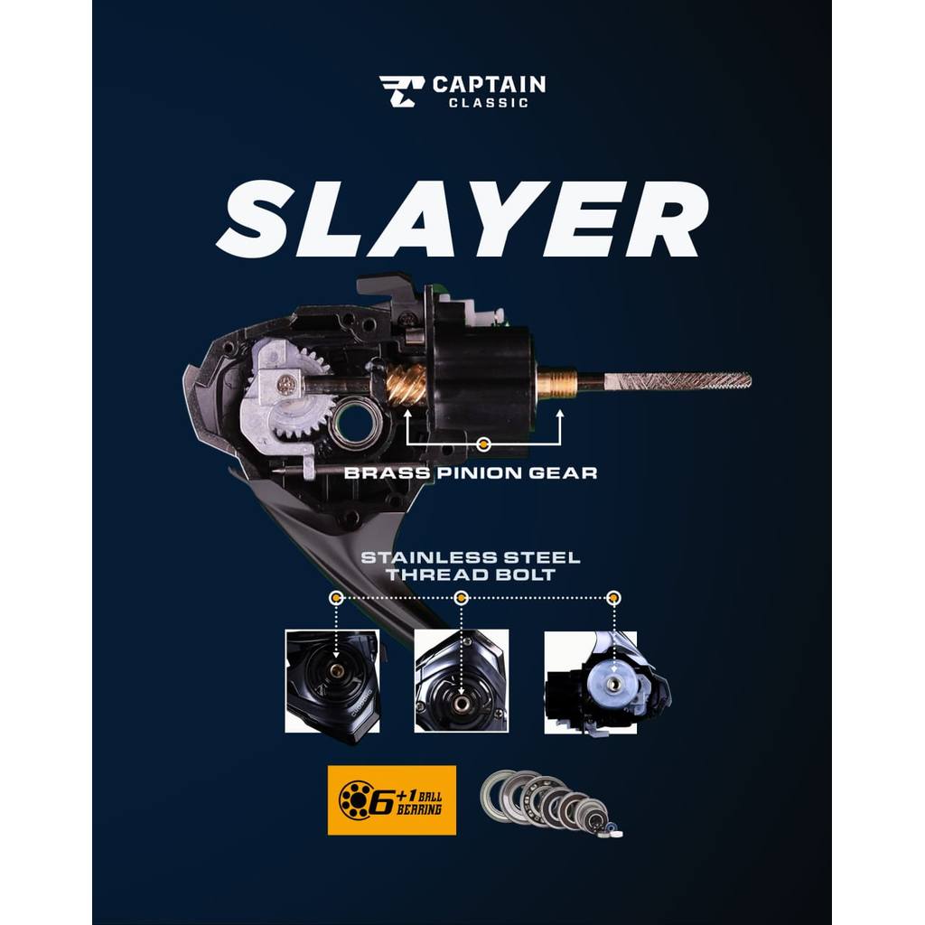 Reel Pancing CAPTAIN SLAYER 2000 - 6000 (6+1 Seal Bearing) Power Handle Murah