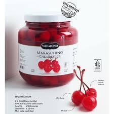 RED CHERRY TANGKAI MERAH MARASCHINO CHERRIES WILMOND 2 KG HALAL BUAH CERI HIASAN TOPPING KUE CAKE BL