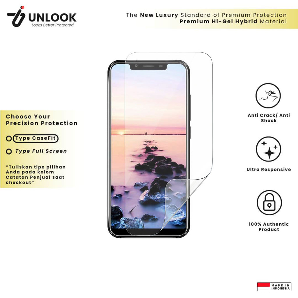 UNLOOK Hi-GEL HYBRID Hydrogel+ Pelindung Lentur for Oukitel U18, P1, OK6000 Plus, K9 Pro, K9, K8, K7