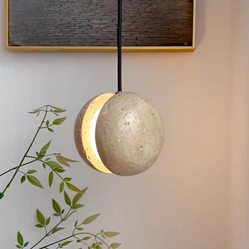 Lampu Gantung Batu Alam Unik LED Desain Art Deco Mewah Meja Makan Dapur Kamar Tidur Ruang Tamu