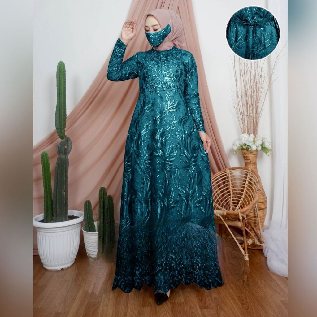 SARANGGAMIS.ID.GAMIS BUSUI SYARI BROKAT MAROON MODERN BAJU BUSUI PREMIUM BROKAT  FULL DETAIL