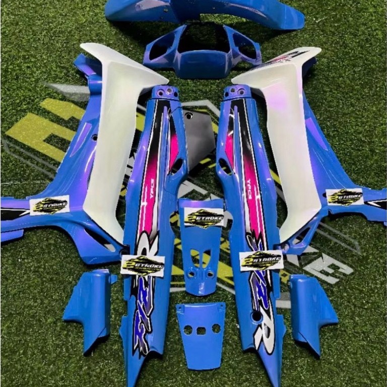 FULLSET BODY HALUS YAMAHA FIZ R VEGA R LAMA WARNA BIRU INDIGO PUTIH LEMBAYUNG UNGU SET STRIPING