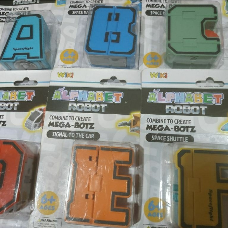 wiki huruf alphabet seri transportasi. 1 set bisa jadi robot isi 6 pcs. A sampai F