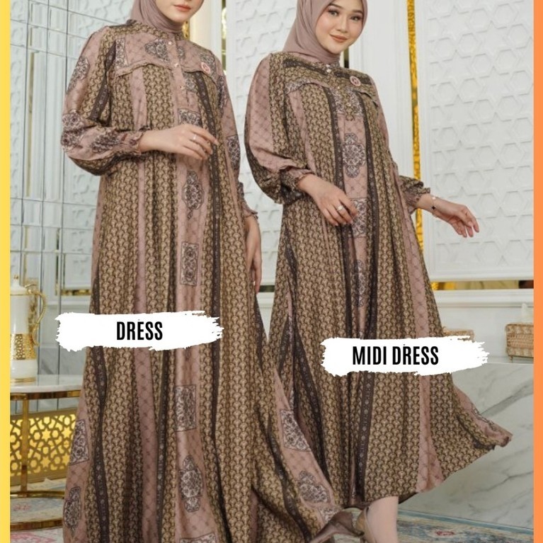 Gamis Nadheera Morine Dress Motif by Nadheera Luxury Slimmy Busui
