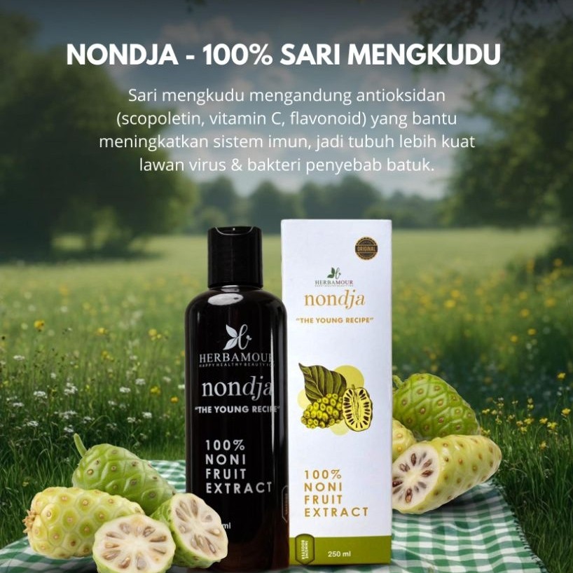 NONDJA Herbamour (Sari buah mengkudu fermentasi 3 tahun)