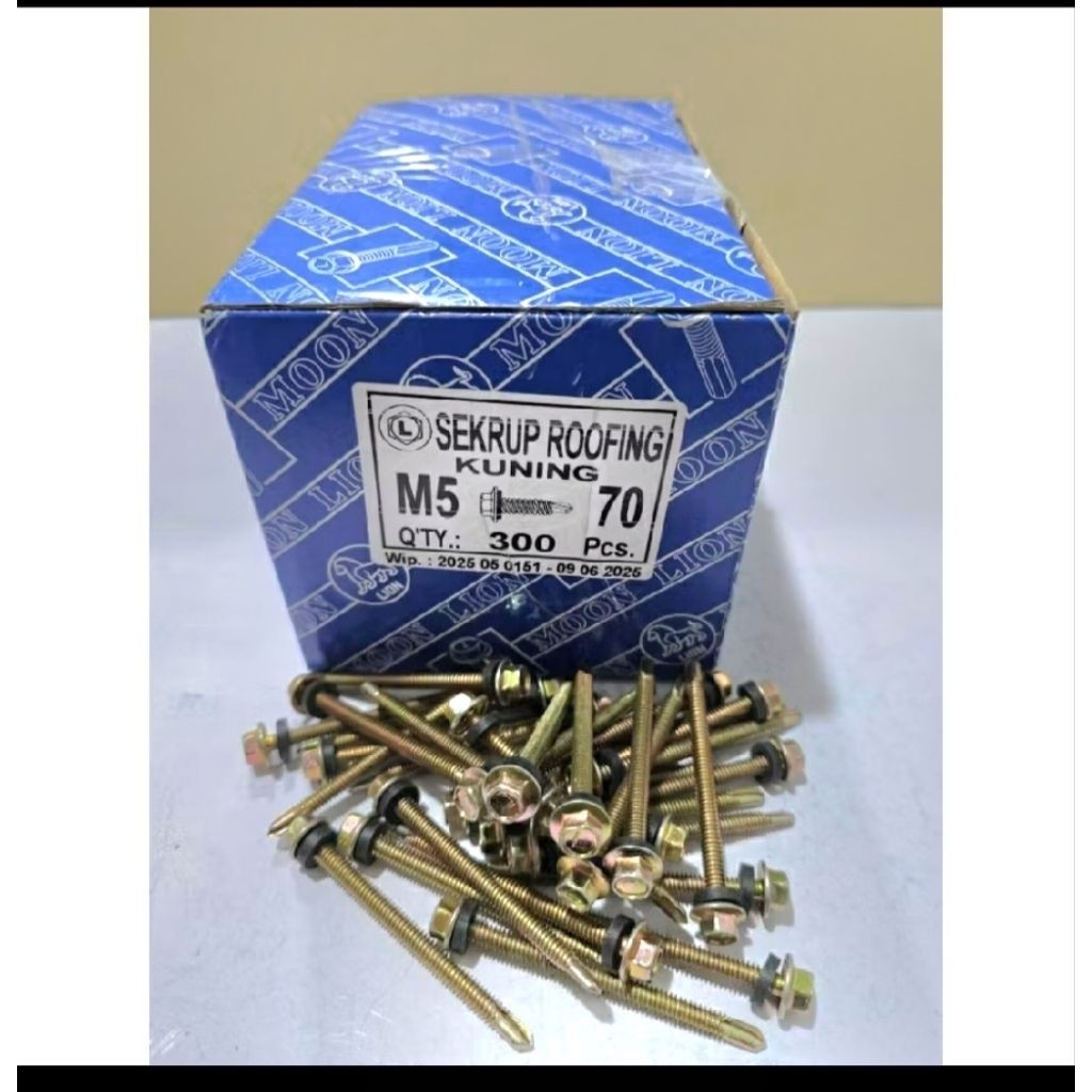 SEKRUP BAUT ROOFING ATAP LION M5 X 70 (7CM)MOONLION ISI 300