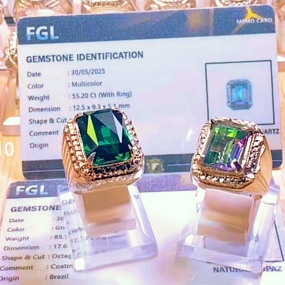Natural Topaz dan Mystic Quartz