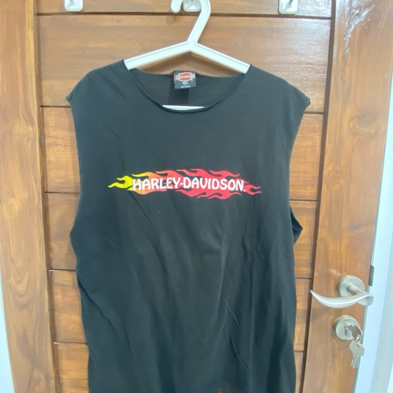 Harley davidson preloved singlet baju lengan pendek pakaian original