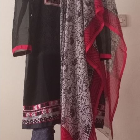 Setelan Baju India Panjang Plus Selendang