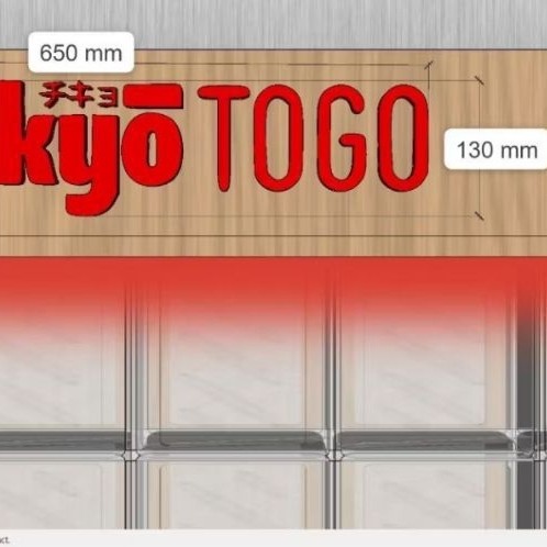 Custom nama huruf timbul kayu
