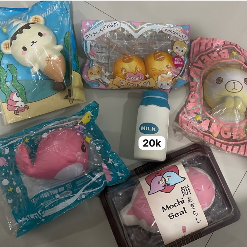 SQUISHY IBLOOM PUNIMARU LICENSED ORI MERMAID YUMIIBEAR, BREAD DOLL VANILLA, MILLIE THE WHALE, MOCHI 