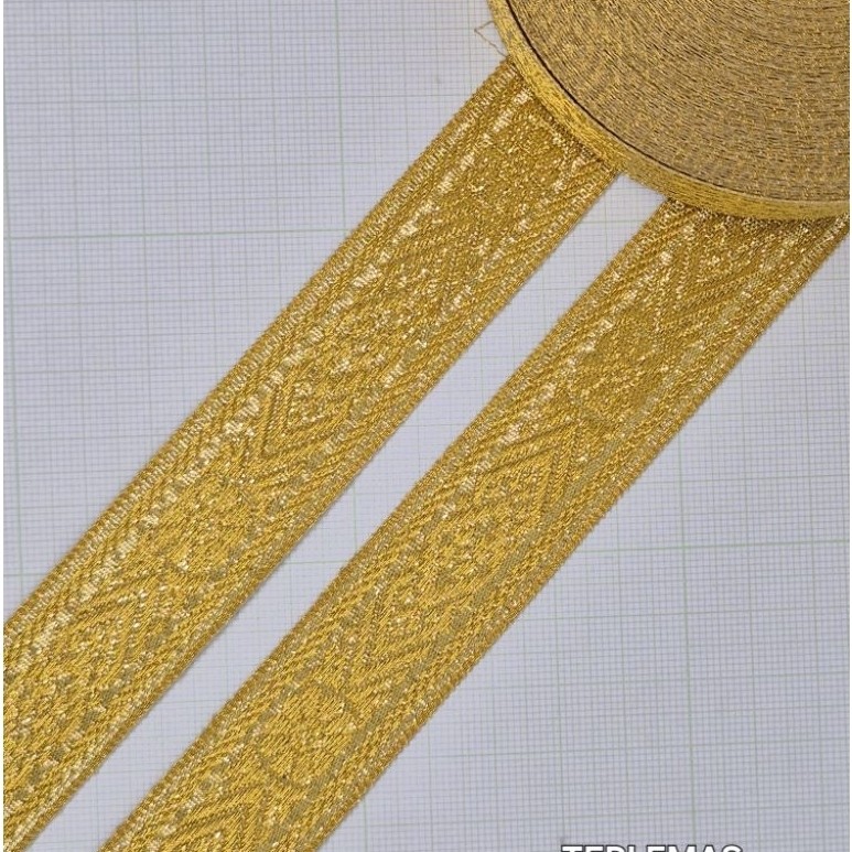 Renda tepi india emas 2.5cm 0126 16meter