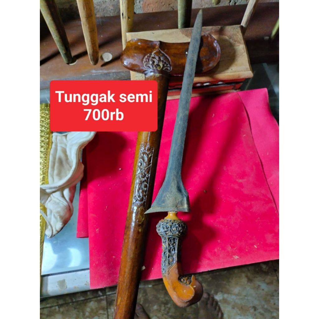 Keris Lurus Sepuh Kuno Warangka Gayaman Solo Ukir Deder Tunggak Semi Pilihan Kolektor