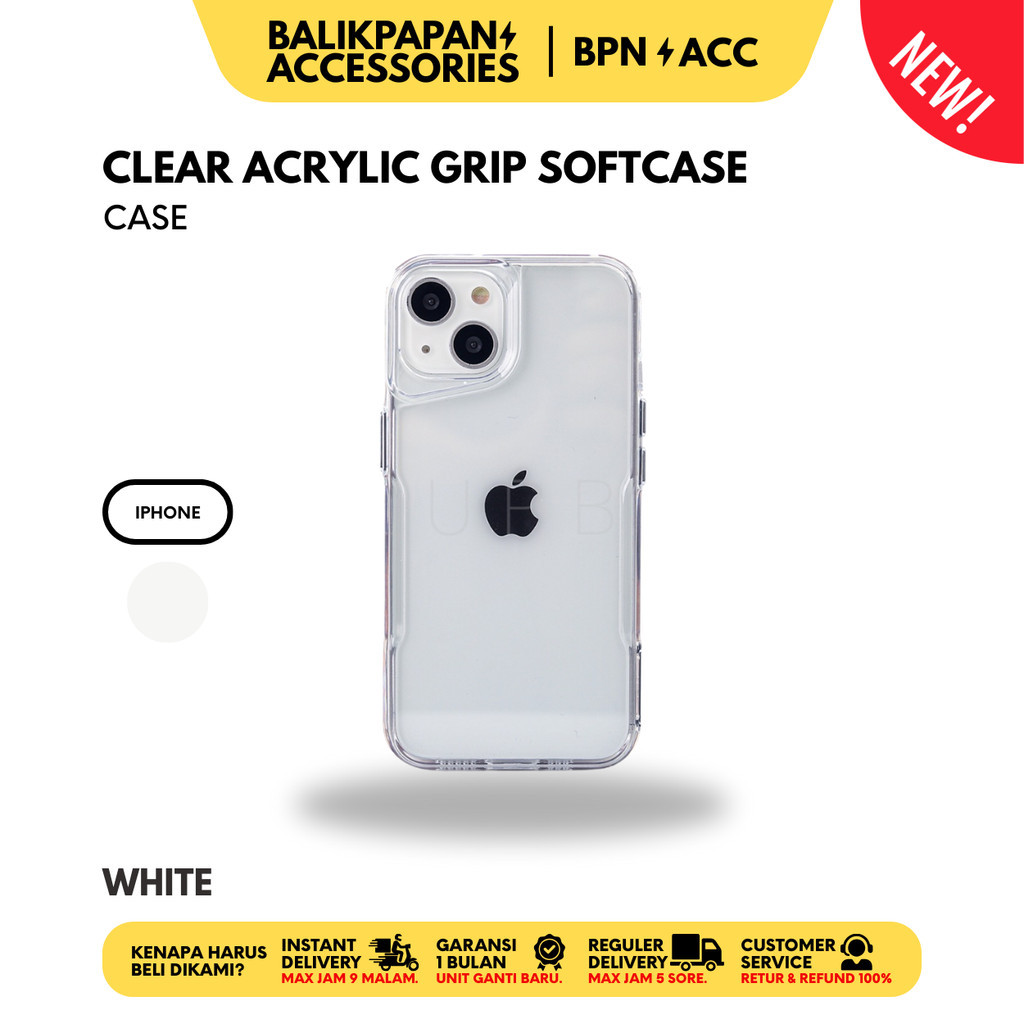 Case iPhone Clear Acrylic Grip Softcase Casing - BALIKPAPAN ACCESSORIES