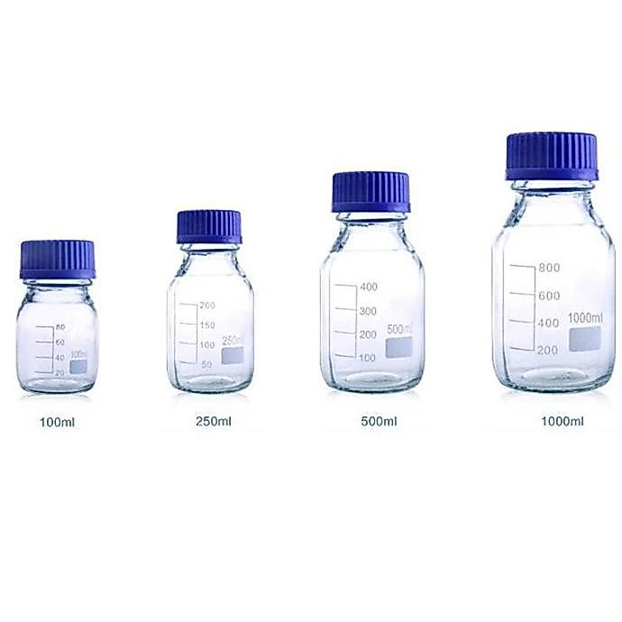Botol Reagent Bening Tutup Plastik Ukuran 200-250 ml | Botol Kultur | Botol Kaca 250 ml
