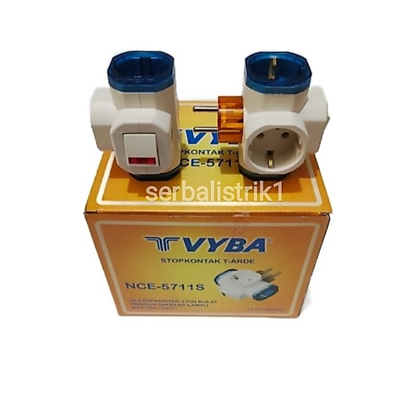 VYBA STEKER ADAPTOR T ARDE 3 LUBANG DENGAN SAKLAR LAMPU