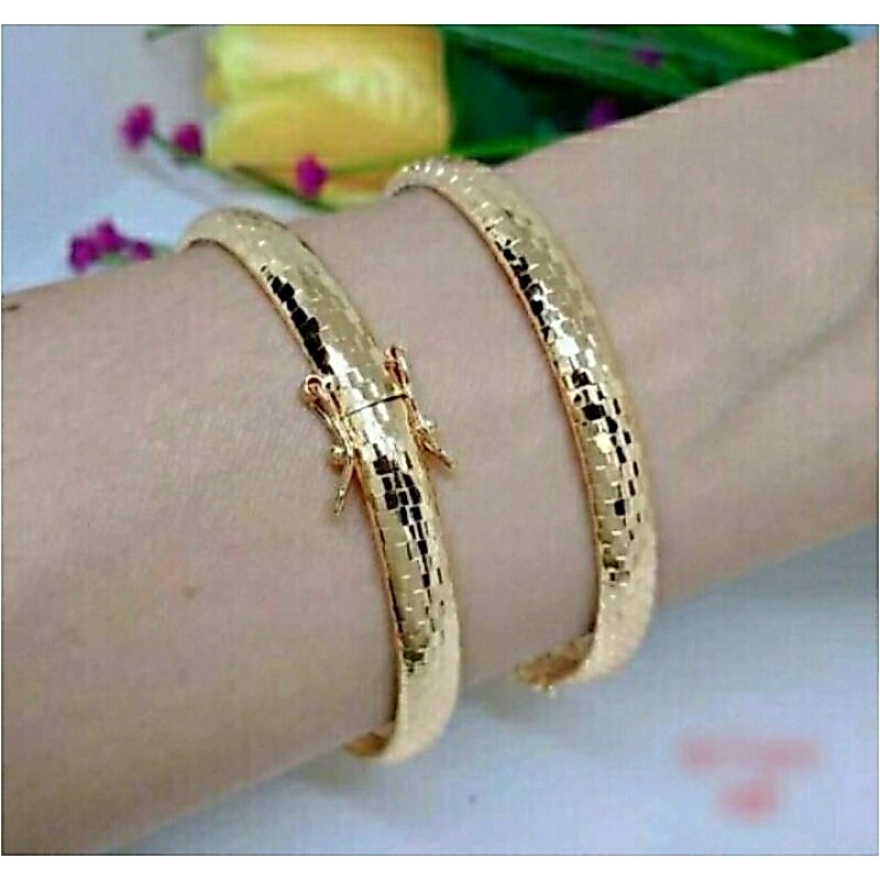 gelang bukaan dewasa dari uang koin logam lapis emas