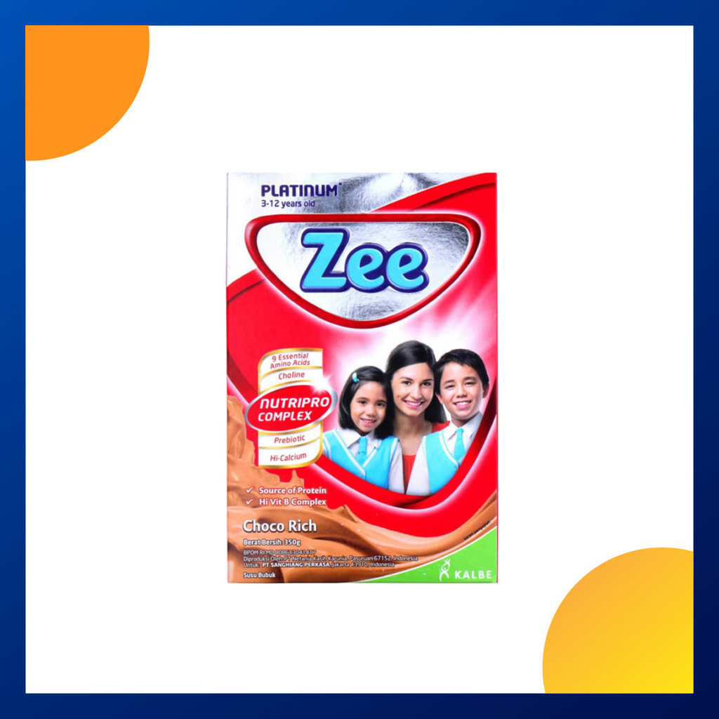Zee Platinum Susu Anak Usia 3-12 Tahun Rasa Coklat 350 Gram Dus