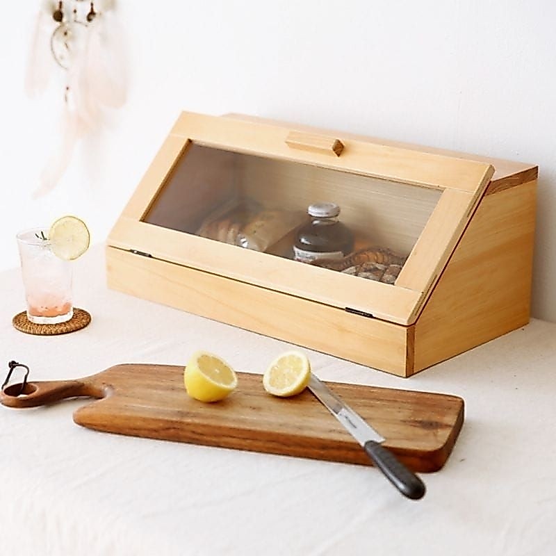 Natural Bread Box/Kotak Roti Organizer kayu (401731)(402720)(402120)