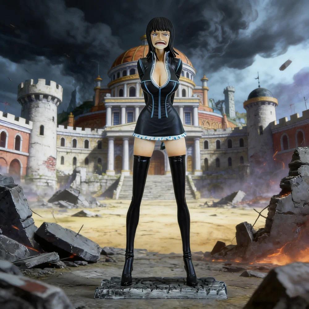 Figur Aksi Anime One Piece Nico Robin 26cm/10.24inci PVC Justice Island Robin Figur Koleksi Model Or