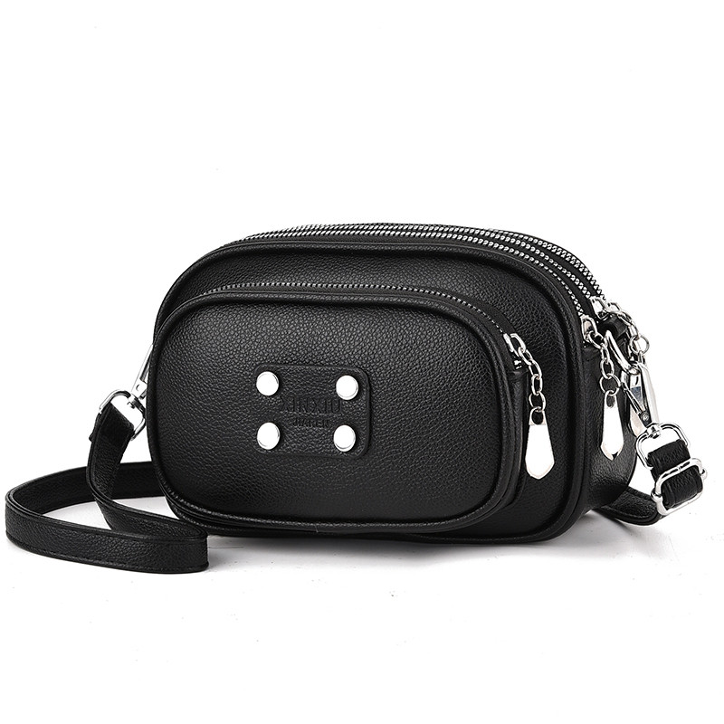 Nami Sling Bag | Tas Selempang Wanita 4 Ruang Warna Hitam Hijau Botol Putih Tulang Pink Baby Untuk R